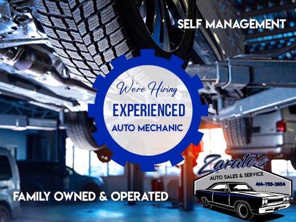 Zarate’s Auto Sales & Services looking for an Auto Mechanic (Big Bend, WI)
